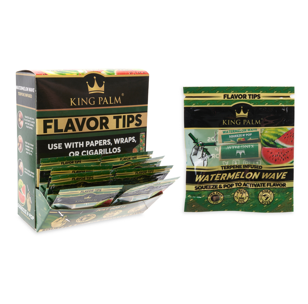 King Palm Filter Flavor Tips Display 50CT, thc, , dry herb, joint, blunt, rolling paper, rolling